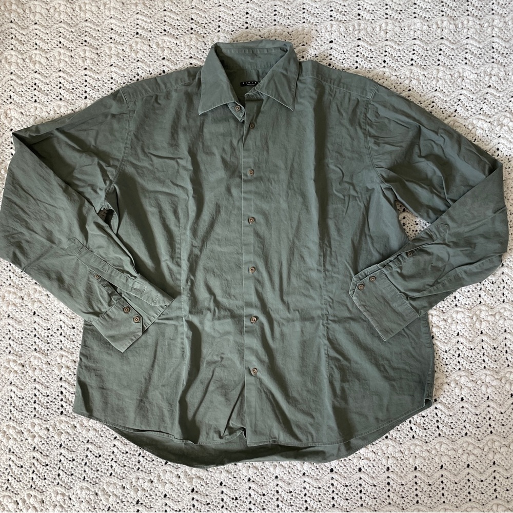 Sisley Utility Cotton Button Up Shirt Shacket Green (XXLarge)